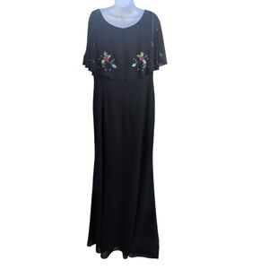 Karen Millen Black Embellished Maxi Gown